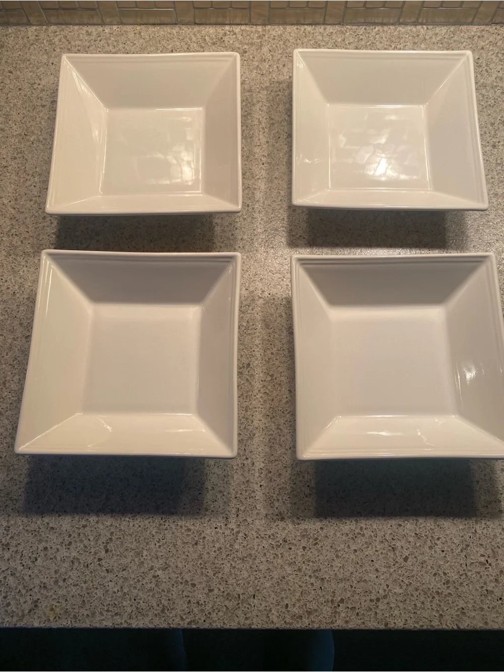 Williams Sonoma Cream Square Ceramic Bowls - Set of 4